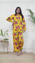 Yellow Floral  Shirt Style Co-ord Set